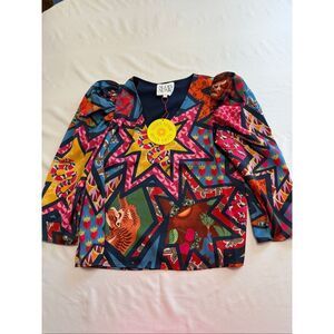 NWT Alden Adair Star Power Finley Top Blouse Size Small New Read Description